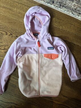 Patagonia Two-Tone Pink and Peach Girls' Fleece Hoodie